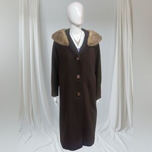 Vintage Fantasia Wool & Fur Brown Coat